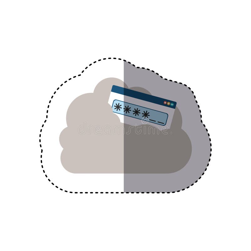 De tekstvakje van het stickerwachtwoord in de wolk vector illustratie