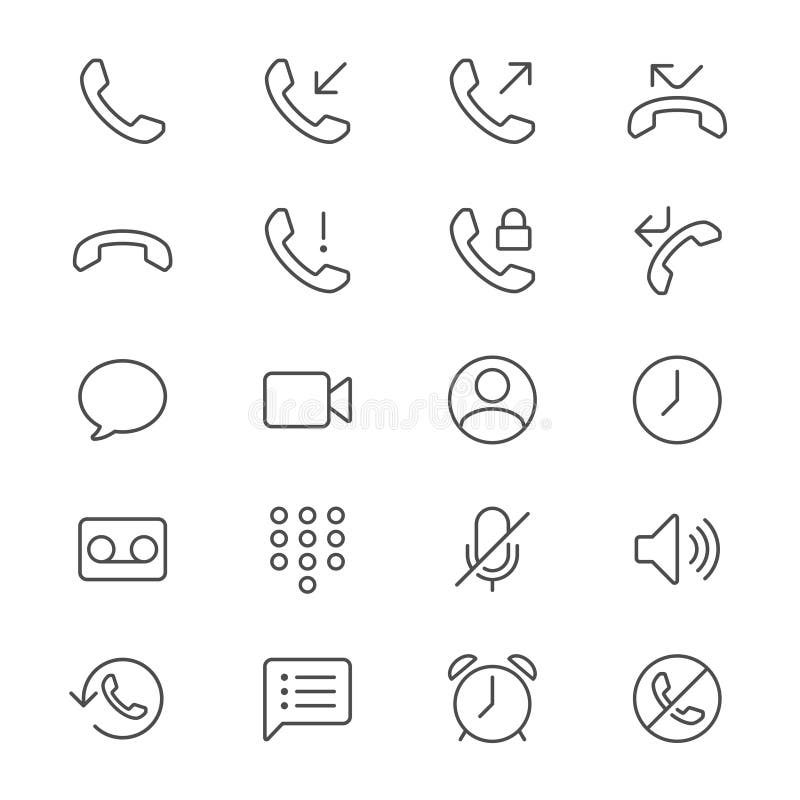 De telefoon verdunt pictogrammen stock illustratie De telefoon verdunt pictogrammen stock illustratie