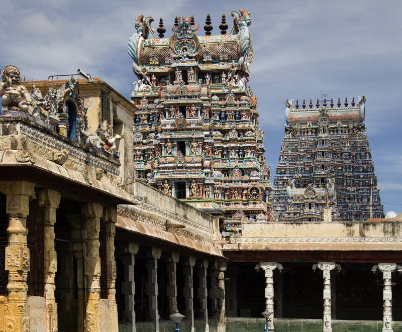 De Tempel van Minakshi - Madurai - Tamil Nadu - India stock fotografie De Tempel van Minakshi - Madurai - Tamil Nadu - India stock fotografie