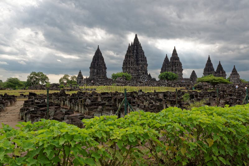De tempelsamenstellingen van Prambanan stock foto De tempelsamenstellingen van Prambanan stock foto