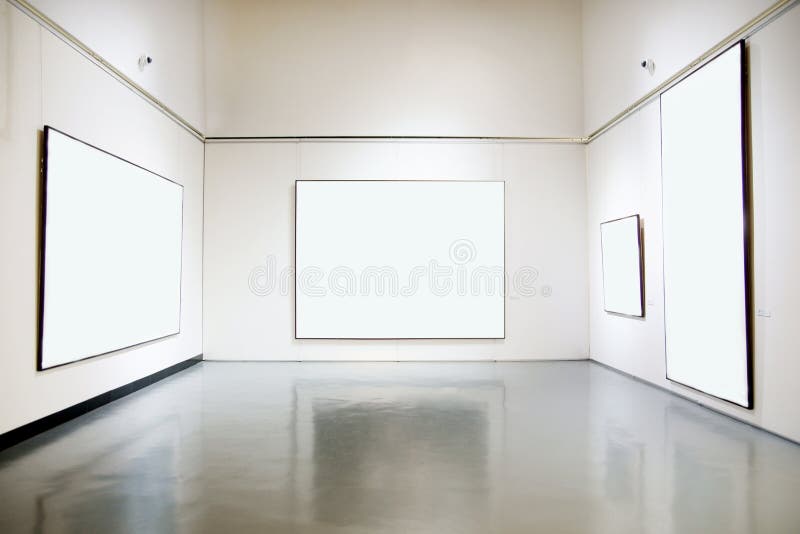 De tentoonstellingszaal van de kunstgalerie stock afbeeldingen De tentoonstellingszaal van de kunstgalerie stock afbeeldingen
