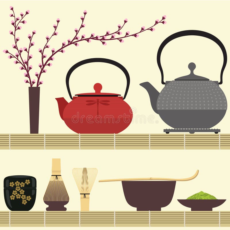De thee van Matcha vector illustratie De thee van Matcha vector illustratie