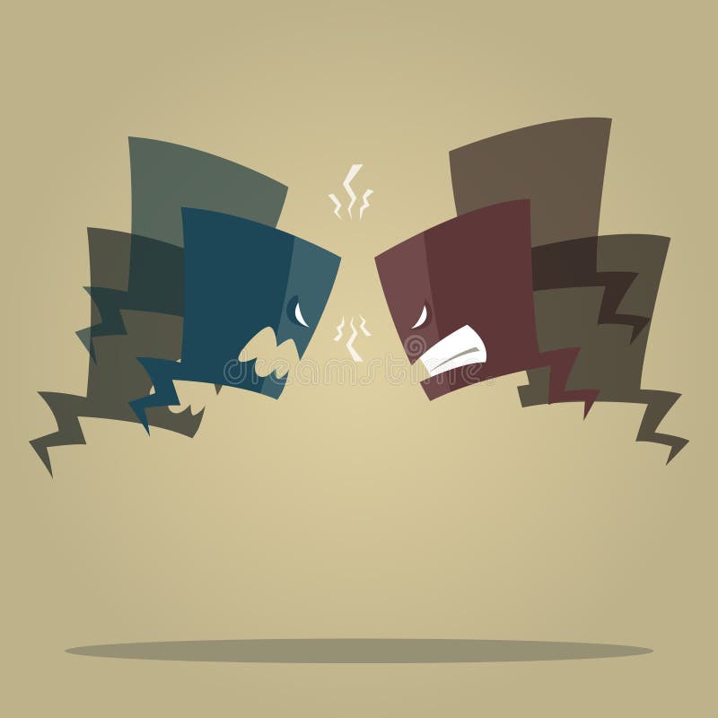 De toespraakbellen van het conflict vector illustratie De toespraakbellen van het conflict vector illustratie