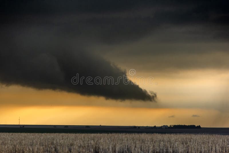 A large tornadic mesocyclone supercell inflow sucks in energy as it begins to transform into a tornado. A large tornadic mesocyclone supercell inflow sucks in energy as it begins to transform into a tornado.