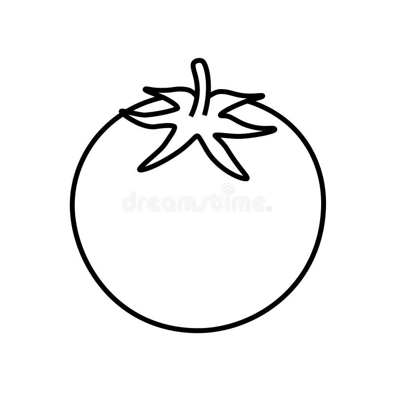 De tomaat van het lijnpictogram stock illustratie De tomaat van het lijnpictogram stock illustratie