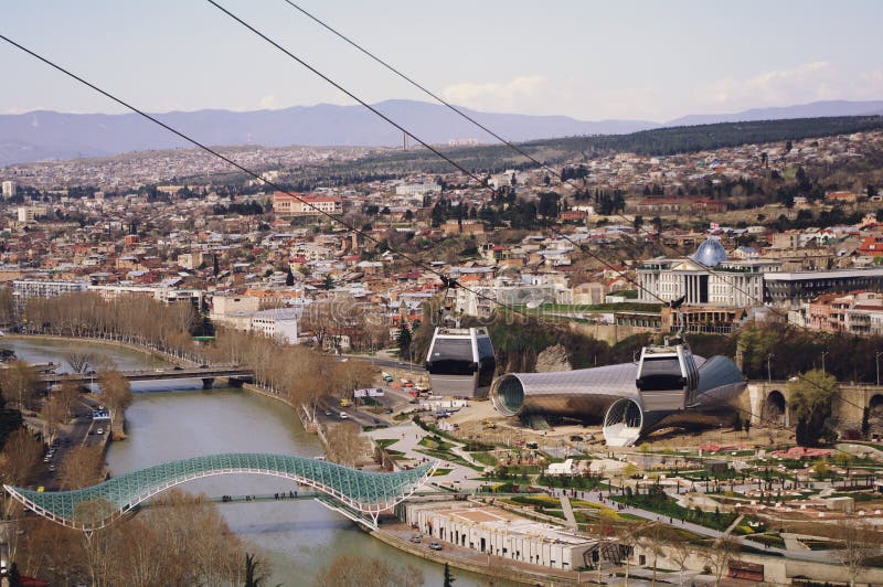 De toneelmening van Tbilisi, Georgië stock fotografie De toneelmening van Tbilisi, Georgië stock fotografie