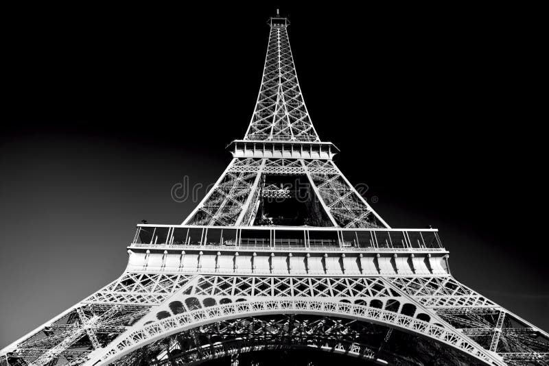 De Toren van Eiffel in artistieke zwart-witte toon, Parijs, Frankrijk