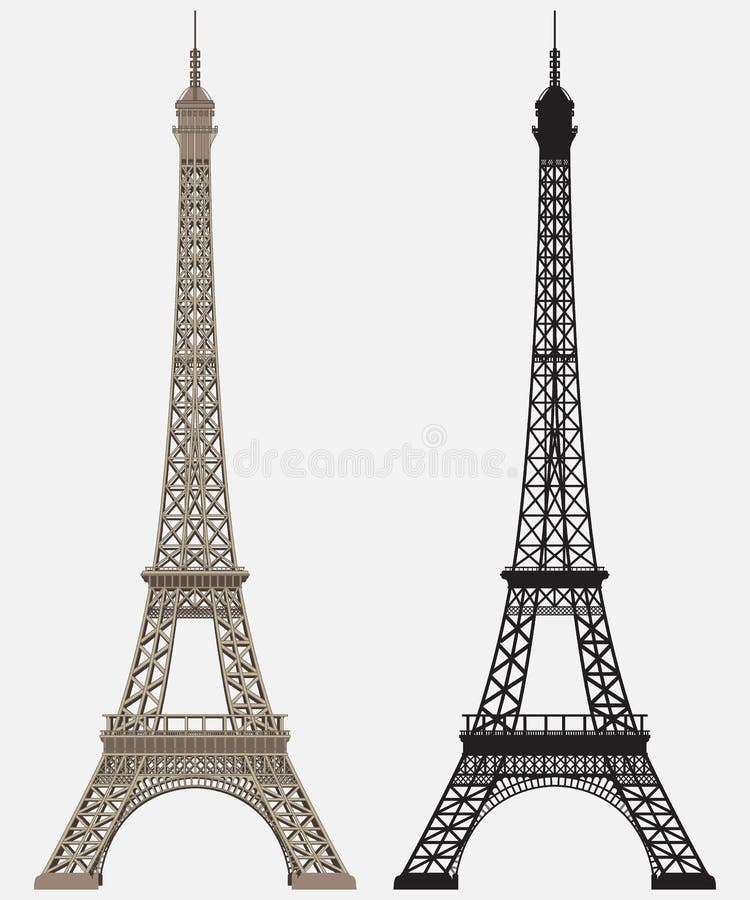 De Toren Zwart Silhouet van Eiffel royalty-vrije illustratie De Toren Zwart Silhouet van Eiffel royalty-vrije illustratie