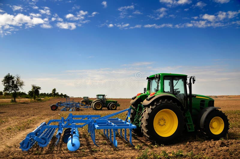 De tractor - moderne landbouwbedrijfapparatuur