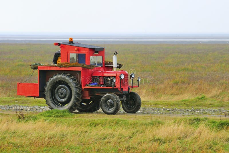De Tractor van Shrimping, Southport royalty-vrije stock afbeeldingen De Tractor van Shrimping, Southport royalty-vrije stock afbeeldingen