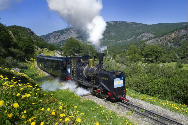 De Trein van het eind van de wereld royalty-vrije stock foto's De Trein van het eind van de wereld royalty-vrije stock foto's
