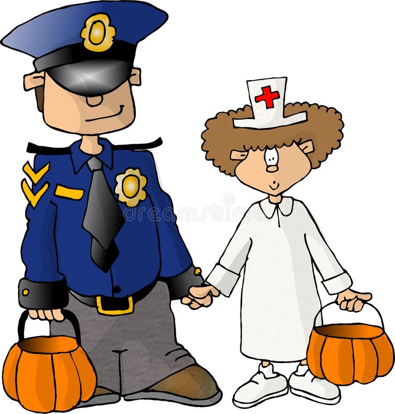 Download De Truc Of Treaters Van Halloween Redactionele Foto - Illustratie bestaande uit truc, politie: 30401