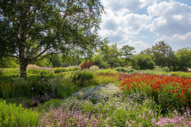 De tuinlandschap van het de zomerland Mooie kleurrijke tuinbouw royalty-vrije stock afbeeldingen De tuinlandschap van het de zomerland Mooie kleurrijke tuinbouw royalty-vrije stock afbeeldingen