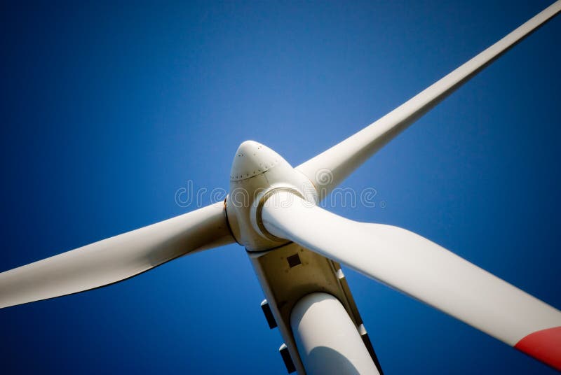 De turbinebladen van de wind