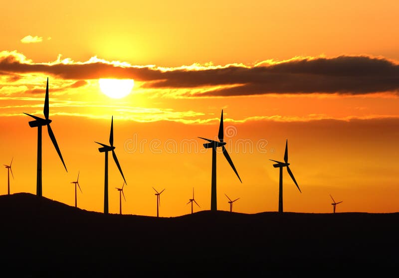 Windturbines royalty-vrije stock afbeelding