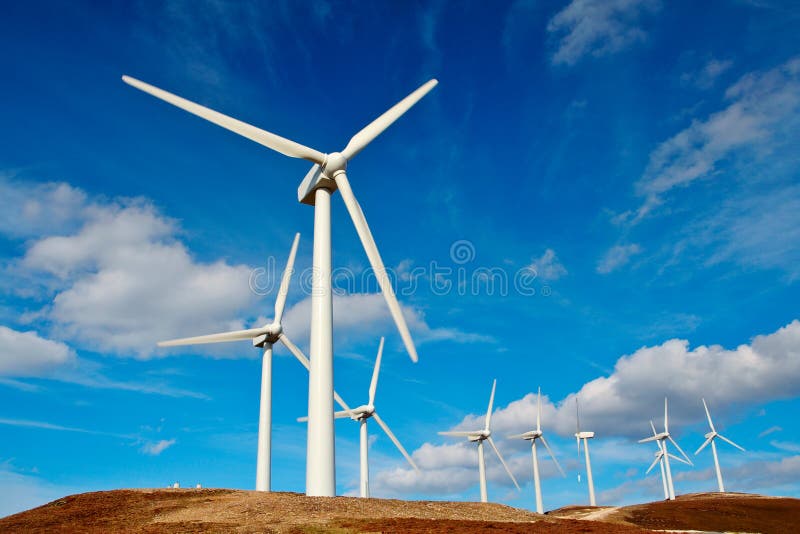 De turbines van de wind