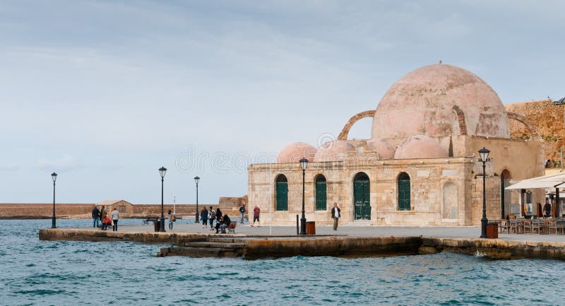 De Turkse moskee Chania Kreta van Yialitzami royalty-vrije stock afbeelding De Turkse moskee Chania Kreta van Yialitzami royalty-vrije stock afbeelding