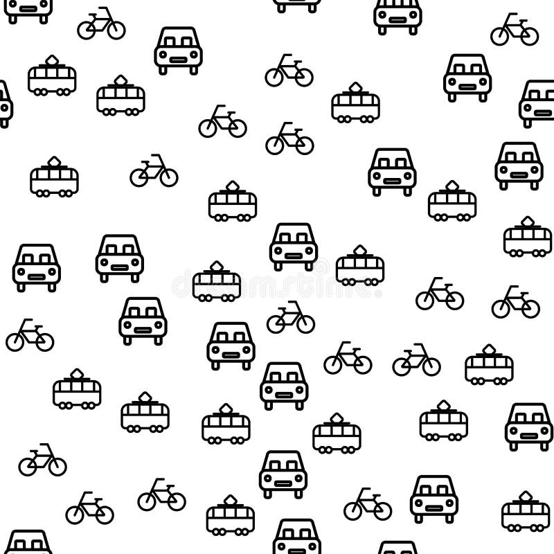 De types van Stad vervoeren Naadloze Patroonvector stock illustratie De types van Stad vervoeren Naadloze Patroonvector stock illustratie