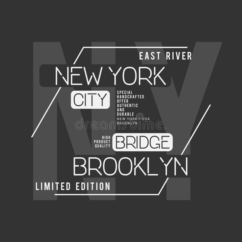 De typografie van New York, Brooklyn T-shirtgrafiek stock illustratie De typografie van New York, Brooklyn T-shirtgrafiek stock illustratie
