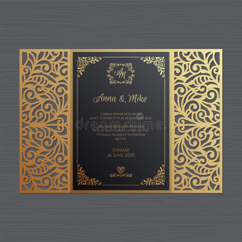 De uitnodiging of de groetkaart van het luxehuwelijk met uitstekend bloemeno royalty-vrije illustratie De uitnodiging of de groetkaart van het luxehuwelijk met uitstekend bloemeno royalty-vrije illustratie