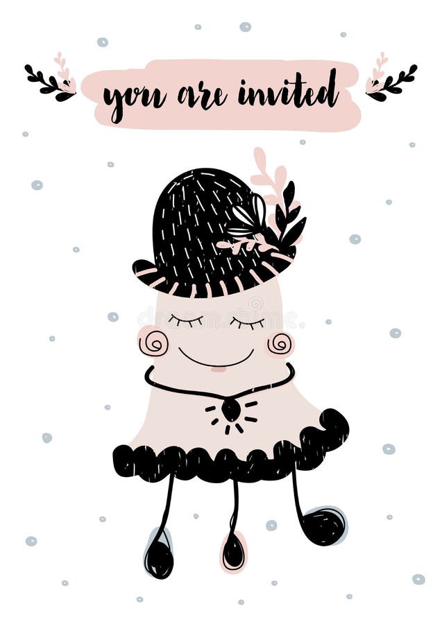 De uitnodigingskaart met het van letters voorzien u is invated vector illustratie De uitnodigingskaart met het van letters voorzien u is invated vector illustratie