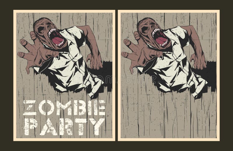 De uitnodigingsmalplaatje van de zombiepartij