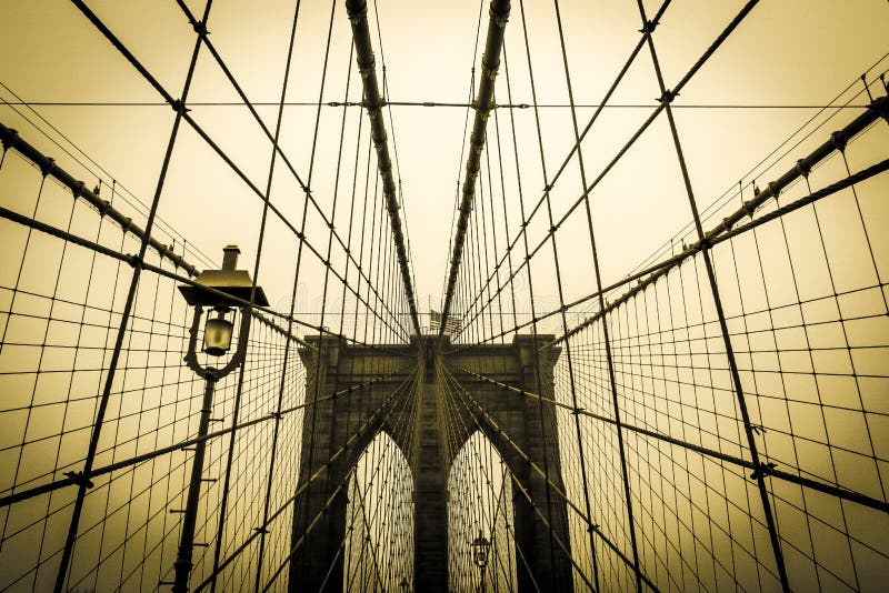 De uitstekende Brug New York van Brooklyn stock fotografie De uitstekende Brug New York van Brooklyn stock fotografie