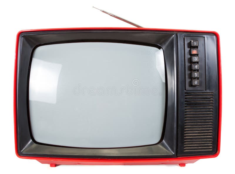 De uitstekende draagbare Televisie isolared stock foto's De uitstekende draagbare Televisie isolared stock foto's