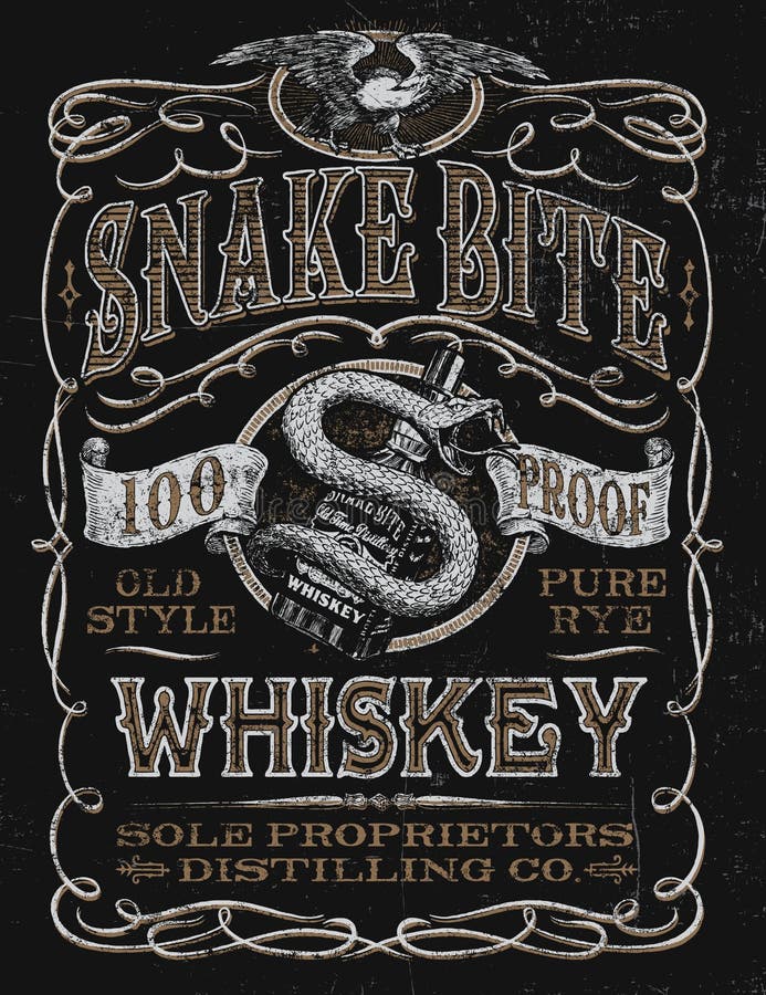 De uitstekende Grafische T-shirt van het Whiskyetiket