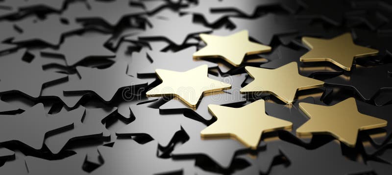 De uitstekende Klantendienst, 6 Gouden Sterren vector illustratie De uitstekende Klantendienst, 6 Gouden Sterren vector illustratie
