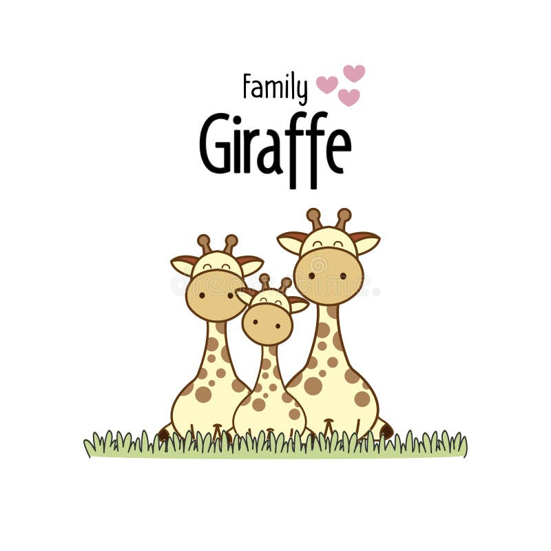 De Vader Mother van de giraffamilie en Pasgeboren Baby royalty-vrije illustratie De Vader Mother van de giraffamilie en Pasgeboren Baby royalty-vrije illustratie