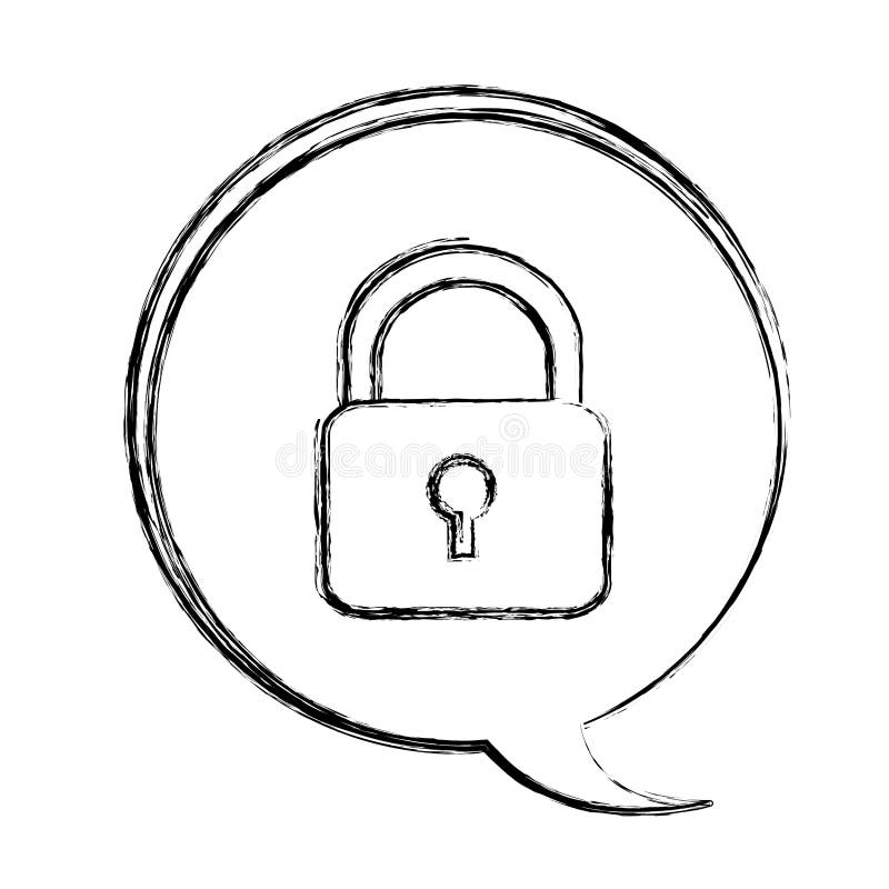 De vage doos van de contourdialoog met silhouethangslot royalty-vrije illustratie