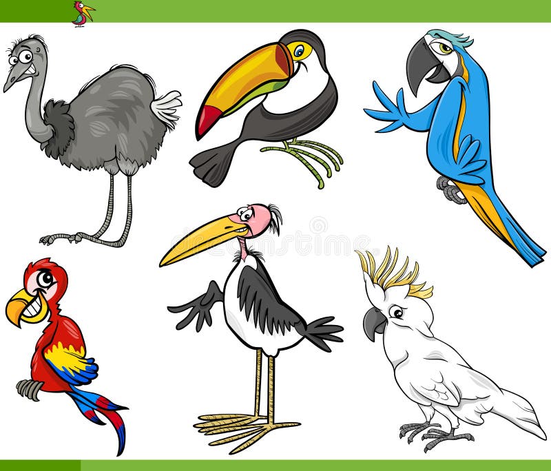 De vastgestelde illustratie van het vogelsbeeldverhaal royalty-vrije illustratie De vastgestelde illustratie van het vogelsbeeldverhaal royalty-vrije illustratie
