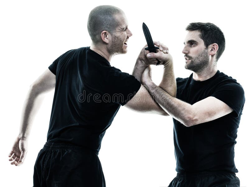 De vechters van mensen krav maga geïsoleerd vechten stock afbeelding De vechters van mensen krav maga geïsoleerd vechten stock afbeelding