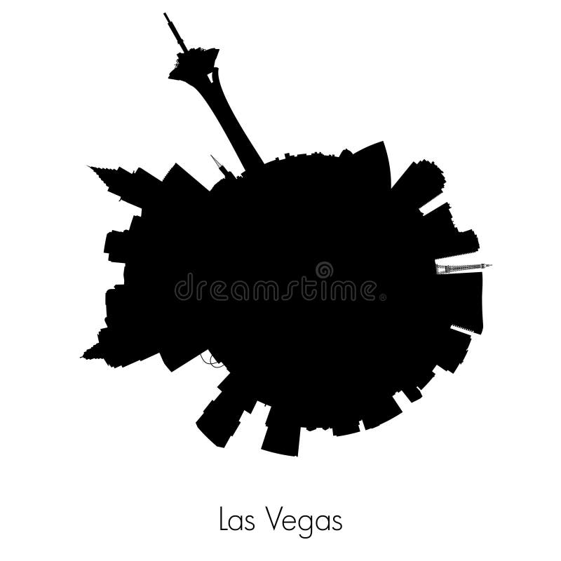 De vector cirkelhorizon van Las Vegas stock illustratie De vector cirkelhorizon van Las Vegas stock illustratie