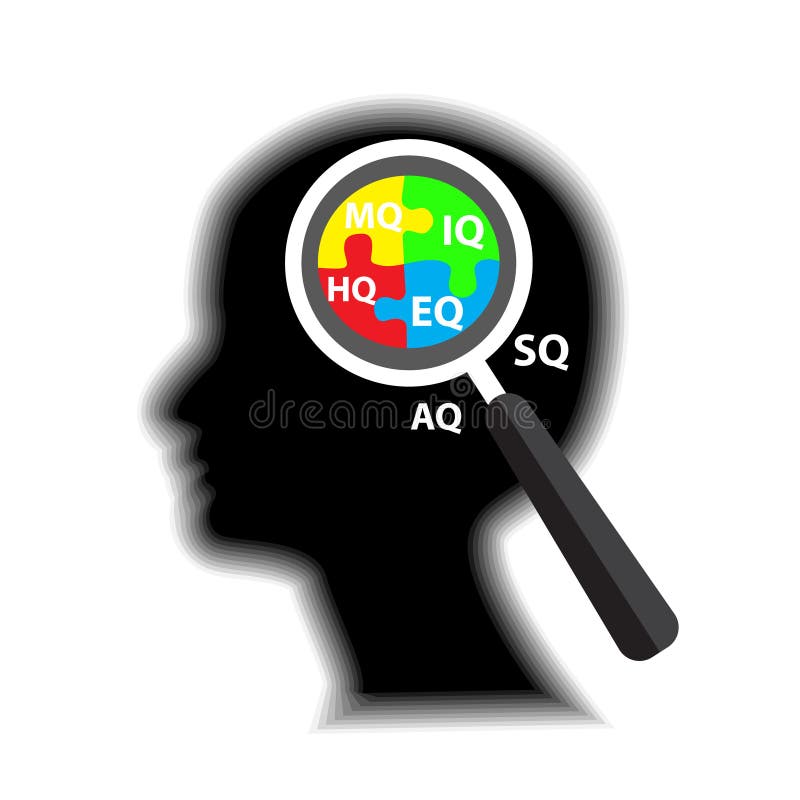 De vector creatieve mens van het profielontwerp denkt stock illustratie De vector creatieve mens van het profielontwerp denkt stock illustratie