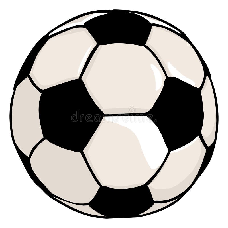 De vector Enige Bal van het Beeldverhaalvoetbal stock illustratie De vector Enige Bal van het Beeldverhaalvoetbal stock illustratie