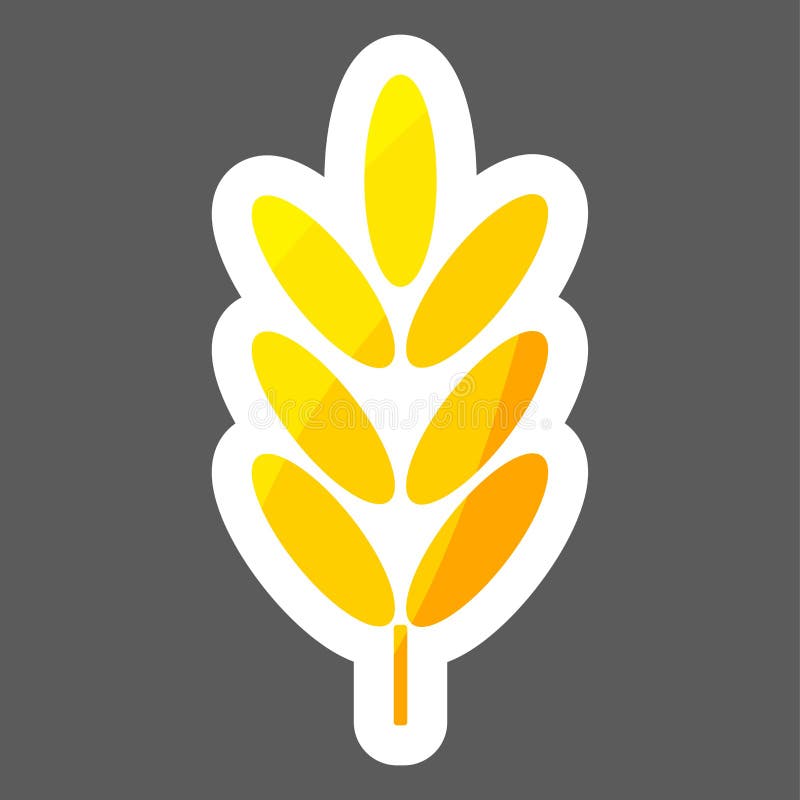 De vector gekleurde oren van het stickerpictogram van tarwe, graangewas Oor van haver vector illustratie De vector gekleurde oren van het stickerpictogram van tarwe, graangewas Oor van haver vector illustratie