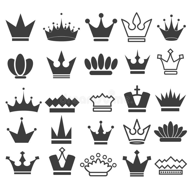 25 de vector geplaatste kroonpictogrammen, slaan vectorillustratie op royalty-vrije illustratie 25 de vector geplaatste kroonpictogrammen, slaan vectorillustratie op royalty-vrije illustratie
