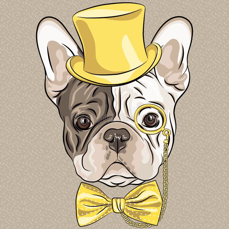 De vector grappige hond van de beeldverhaal hipster Franse Buldog royalty-vrije illustratie De vector grappige hond van de beeldverhaal hipster Franse Buldog royalty-vrije illustratie