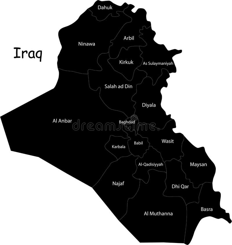 De vector kaart van Irak stock illustratie De vector kaart van Irak stock illustratie