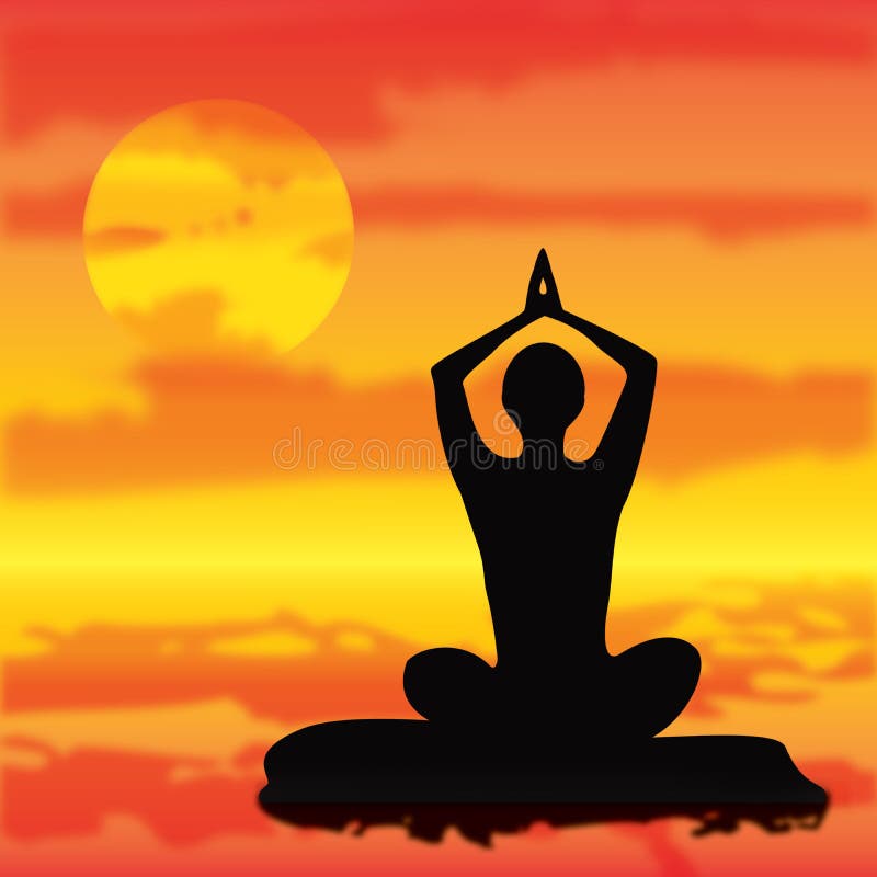 De vector meditatie van de Yoga stelt royalty-vrije illustratie De vector meditatie van de Yoga stelt royalty-vrije illustratie