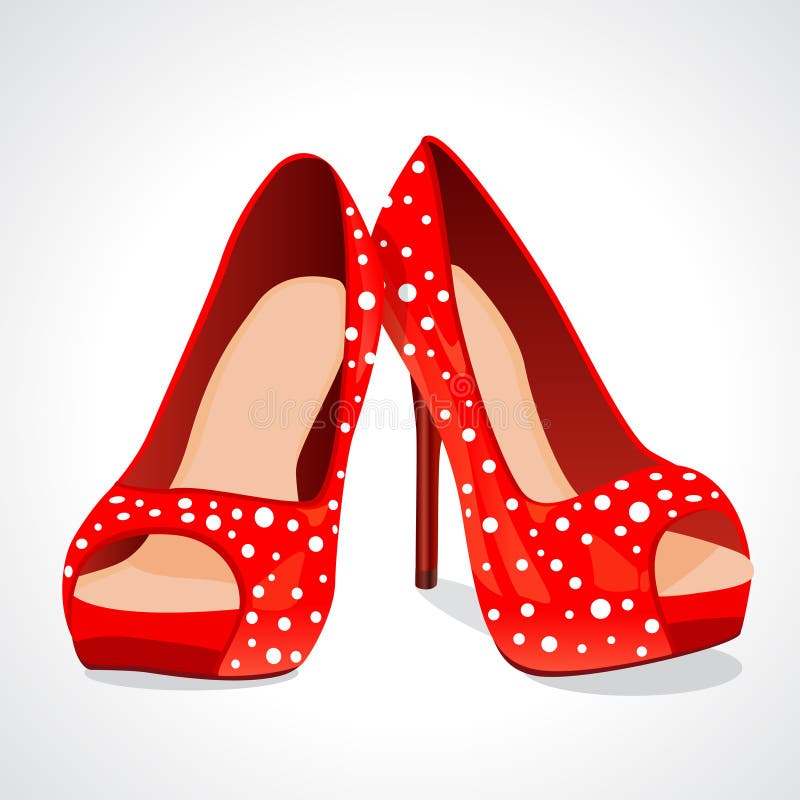 Vector illustration red fashion pretty shoes. Vector illustration red fashion pretty shoes