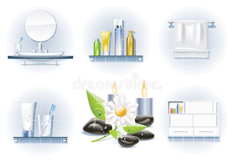 De vector reeks van het badpictogram royalty-vrije illustratie De vector reeks van het badpictogram royalty-vrije illustratie