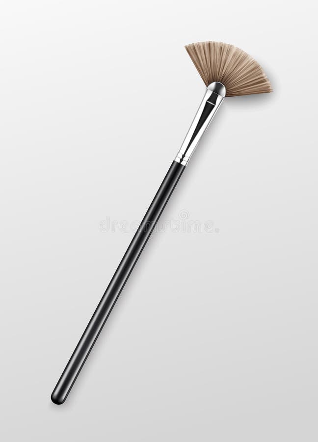 De vector Schone Professionele Borstel van Make-uphighlighter met Zwart die Handvat op Witte Achtergrond wordt geïsoleerd vector illustratie De vector Schone Professionele Borstel van Make-uphighlighter met Zwart die Handvat op Witte Achtergrond wordt geïsoleerd vector illustratie