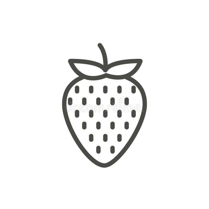 De vector van het aardbeipictogram Overzichtsfruit, het symbool van de lijnaardbei vector illustratie De vector van het aardbeipictogram Overzichtsfruit, het symbool van de lijnaardbei vector illustratie