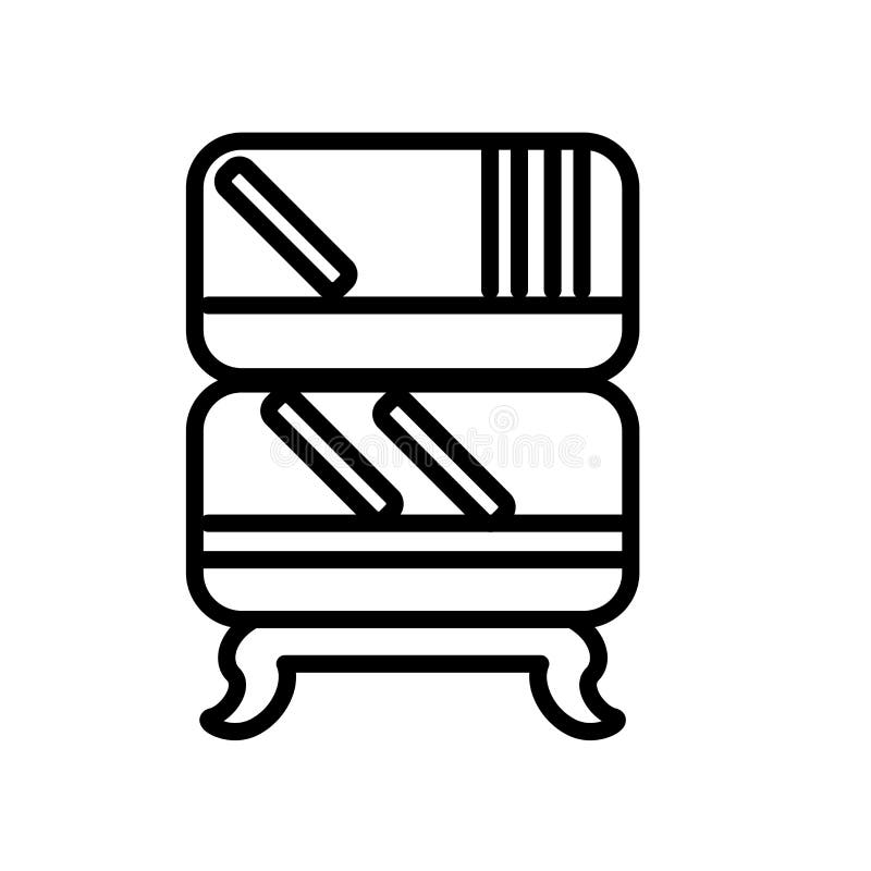 De vector van het boekenkastpictogram op witte achtergrond, Boekenkastteken wordt geïsoleerd dat vector illustratie De vector van het boekenkastpictogram op witte achtergrond, Boekenkastteken wordt geïsoleerd dat vector illustratie