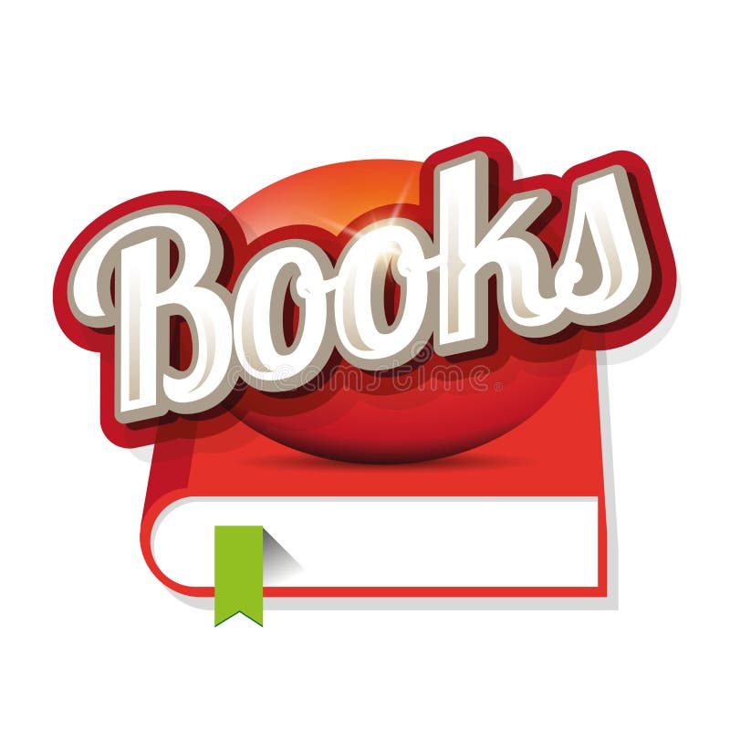 Books sign vector red. Books sign vector red