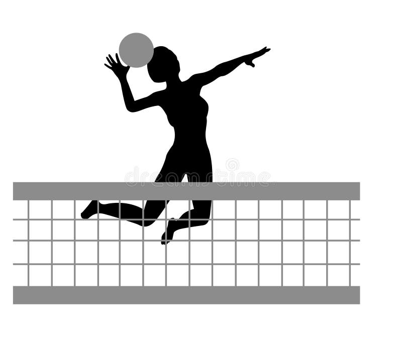 De vector van het de vrouwensilhouet van het volleyball vector illustratie De vector van het de vrouwensilhouet van het volleyball vector illustratie