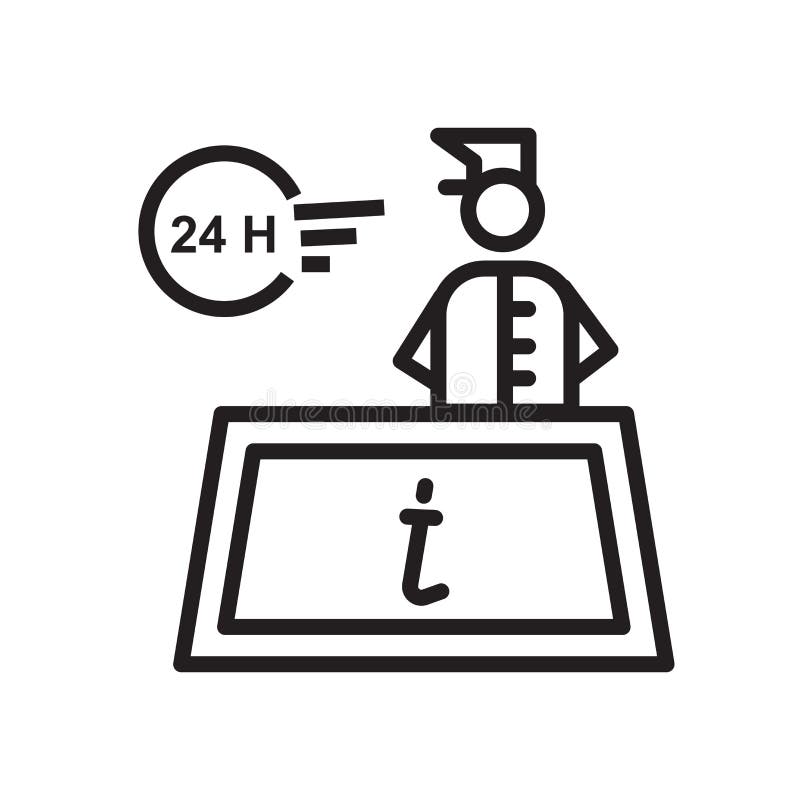 de vector van het 24 die urenpictogram op witte achtergrond, 24 urenteken, de lineaire symbool en elementen van het slagontwerp i vector illustratie de vector van het 24 die urenpictogram op witte achtergrond, 24 urenteken, de lineaire symbool en elementen van het slagontwerp i vector illustratie